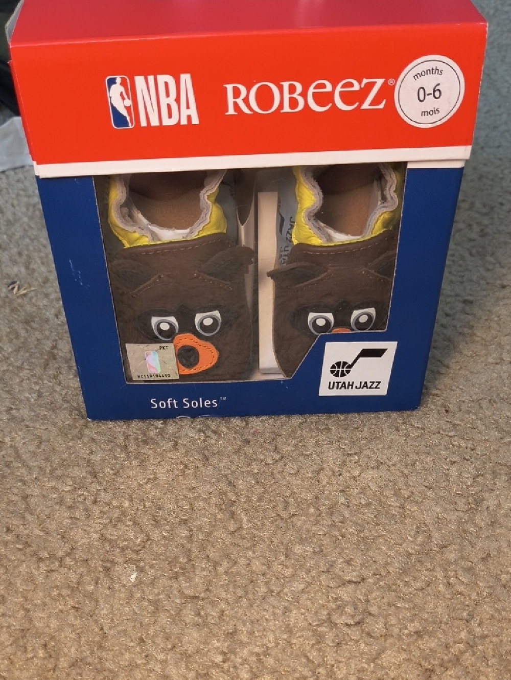 Robeez Utah Jazz Brown and Orange Baby Soft Soles Size 0-6 Months E9